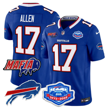 BUF 2025 Bills Mafia & Farewell Season Patch Vapor Limited Jersey - All Stitched