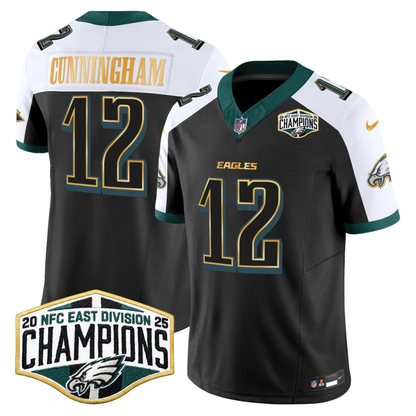 Eagles 2025 NFC East Division Champions Gold Trim Vapor Limited Jersey - All Stitched