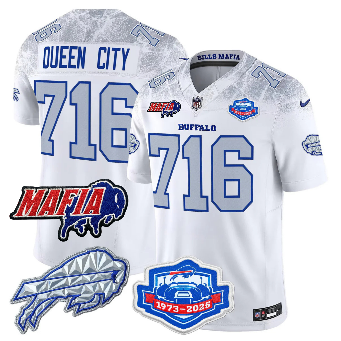 BUF 2025 Bills Mafia & Farewell Season Patch Vapor Limited Jersey - All Stitched
