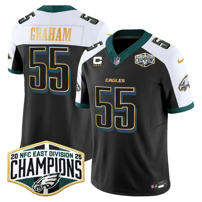 Eagles 2025 NFC East Division Champions Gold Trim Vapor Limited Jersey - All Stitched