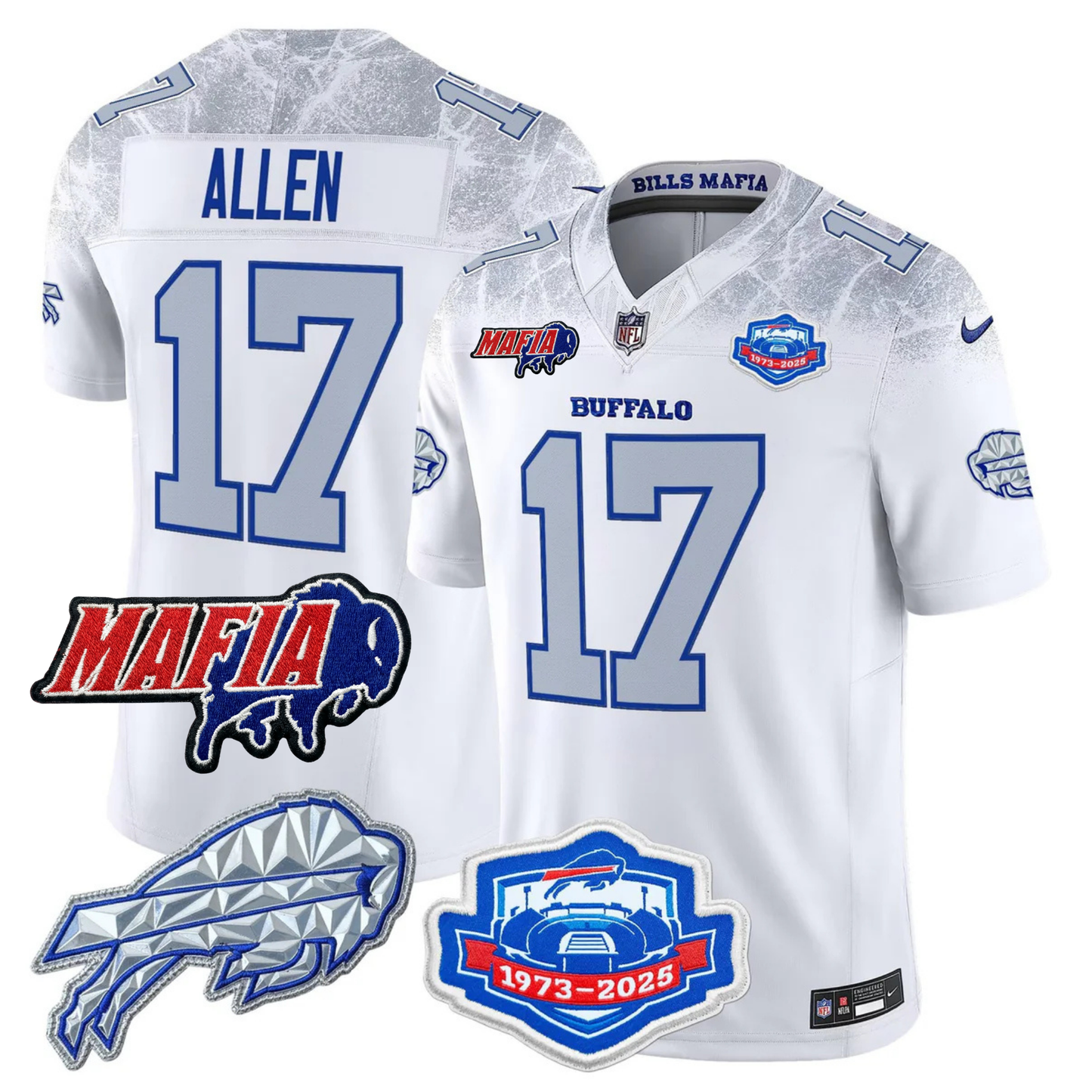 BUF 2025 Bills Mafia & Farewell Season Patch Vapor Limited Jersey - All Stitched