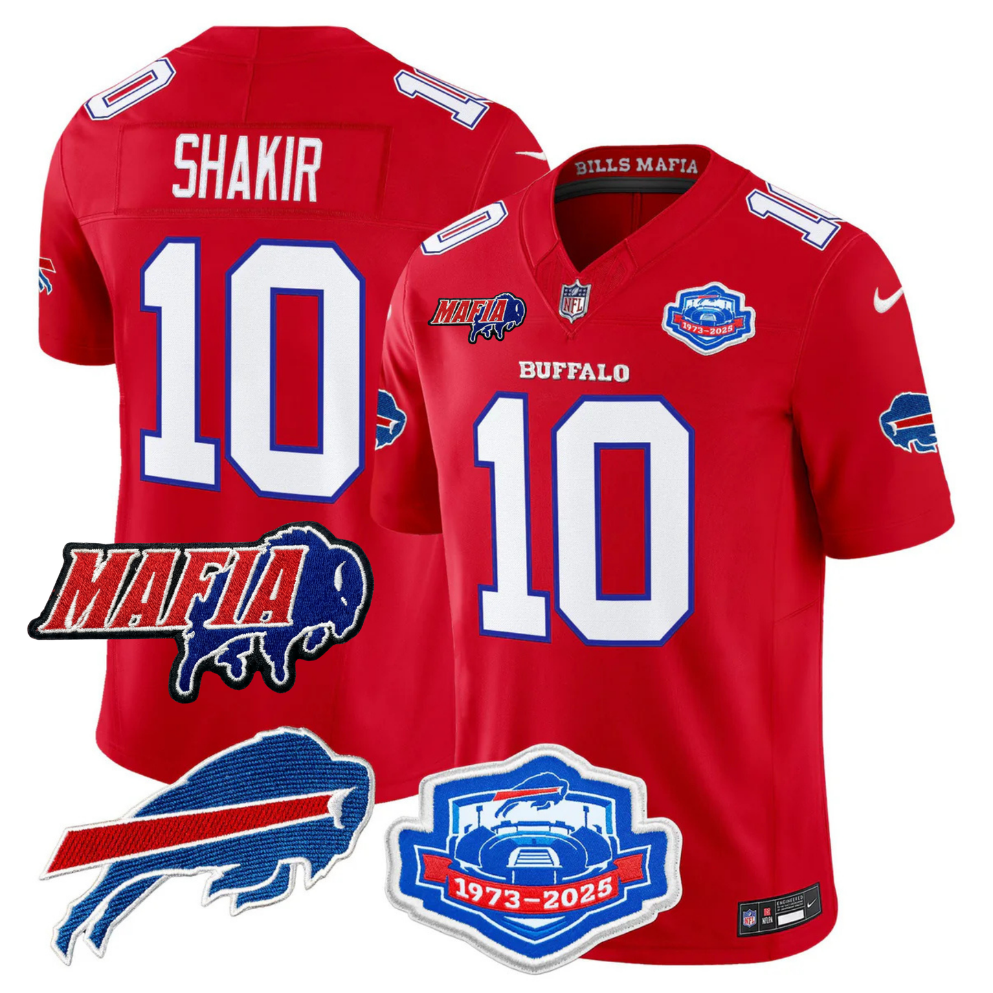 BUF 2025 Bills Mafia & Farewell Season Patch Vapor Limited Jersey - All Stitched