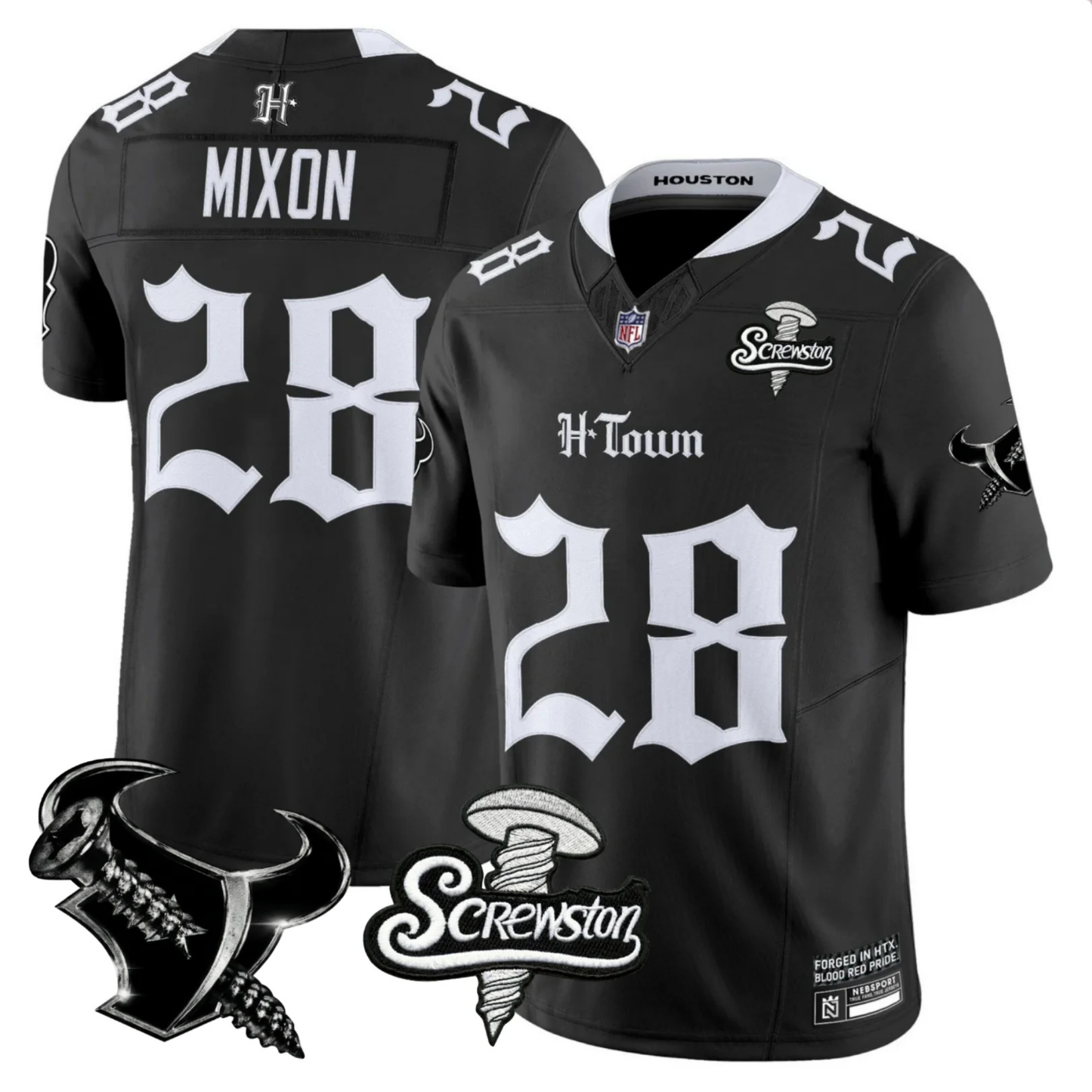 HOU 'Gothic Lone Star Shadows' DJ Screw Edition Vapor Limited Jersey - All Stitched