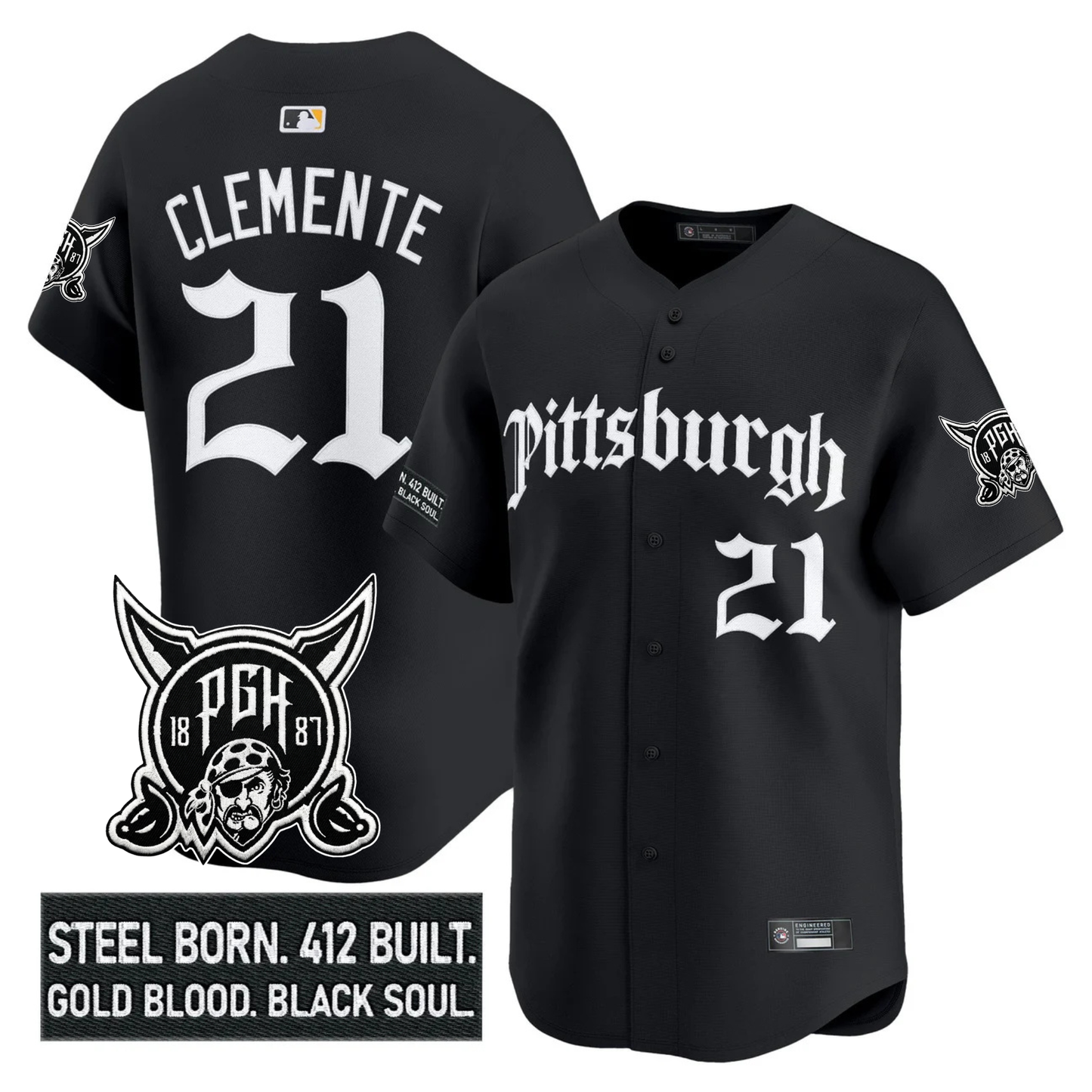 PIT 'Gothic Steel City Edition' Vapor Premier Limited Jersey - All Stitched