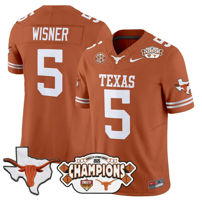 TEX 2025 State Map & Citrus Bowl Champions Patch Vapor Limited Jersey V1 - All Stitched