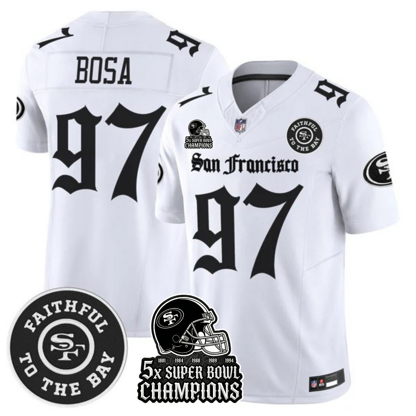 SF 5-Time Champions 'Gothic Edition' Vapor Limited Jersey - All Stitched