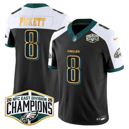 Eagles 2025 NFC East Division Champions Gold Trim Vapor Limited Jersey - All Stitched