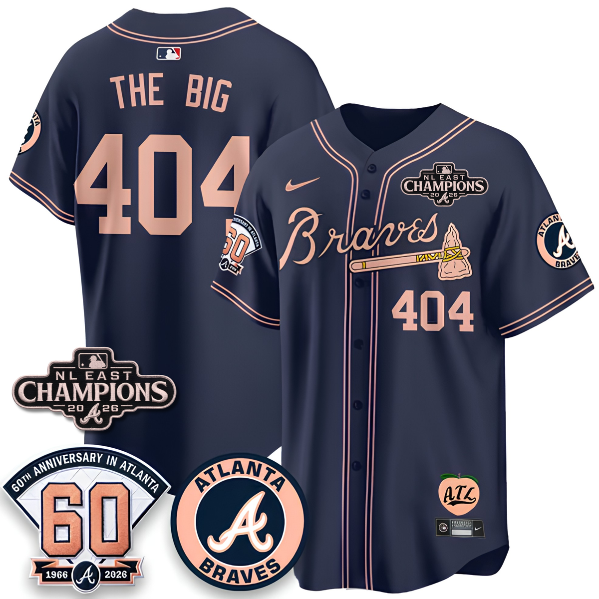 ATL 2026 NL East Champs Peach Edition - Stitched
