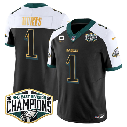 Eagles 2025 NFC East Division Champions Gold Trim Vapor Limited Jersey - All Stitched