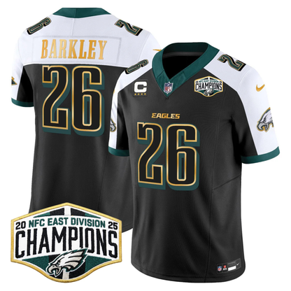 Eagles 2025 NFC East Division Champions Gold Trim Vapor Limited Jersey - All Stitched