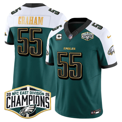 Eagles 2025 NFC East Division Champions Gold Trim Vapor Limited Jersey - All Stitched