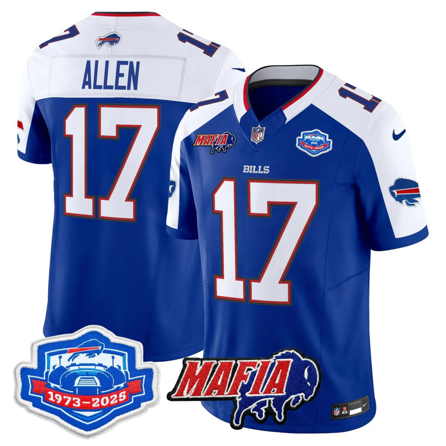BUF 2025 Bills Mafia & Farewell Season Patch Vapor Limited Jersey - All Stitched