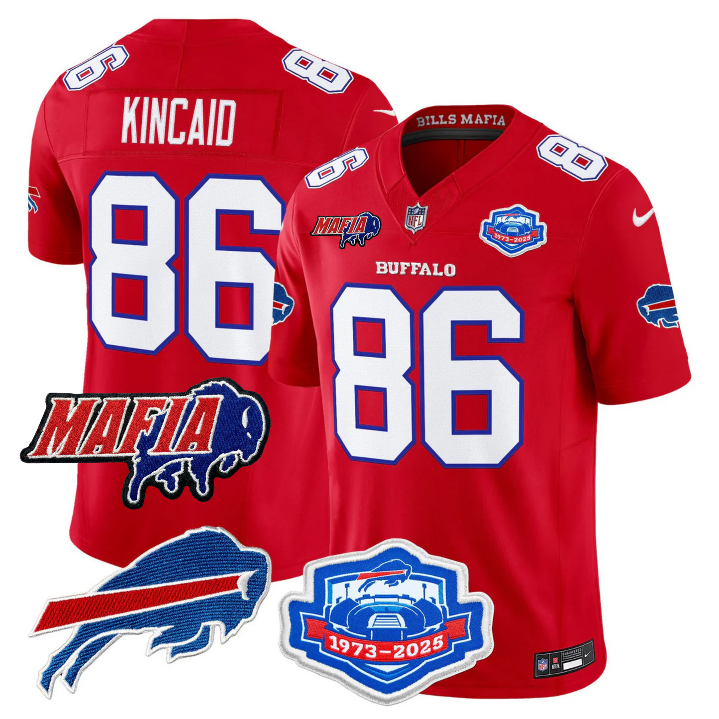 BUF 2025 Bills Mafia & Farewell Season Patch Vapor Limited Jersey - All Stitched