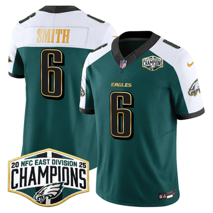 Eagles 2025 NFC East Division Champions Gold Trim Vapor Limited Jersey - All Stitched
