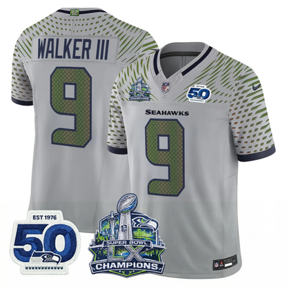 SEA S.Bowl LX Champions Patch Vapor Limited Jersey - All Stitched