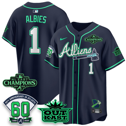 ATL 2026 NL East Champs Atliens Cool Base Galaxy Version Jersey - Stitched