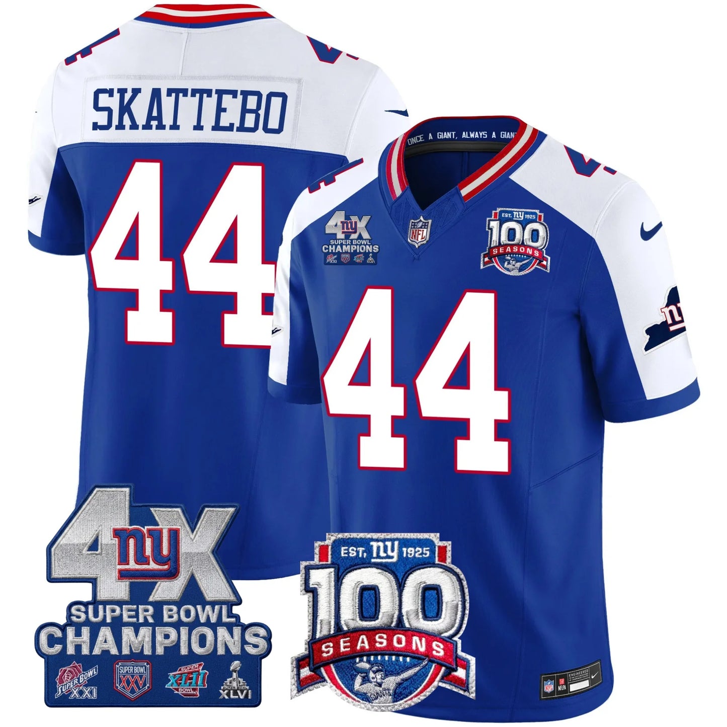 NYG 4X Champions & 100th Season Patch Limited Edition - Stitched (2)