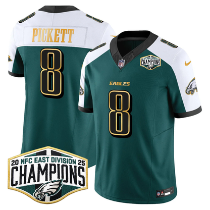 Eagles 2025 NFC East Division Champions Gold Trim Vapor Limited Jersey - All Stitched