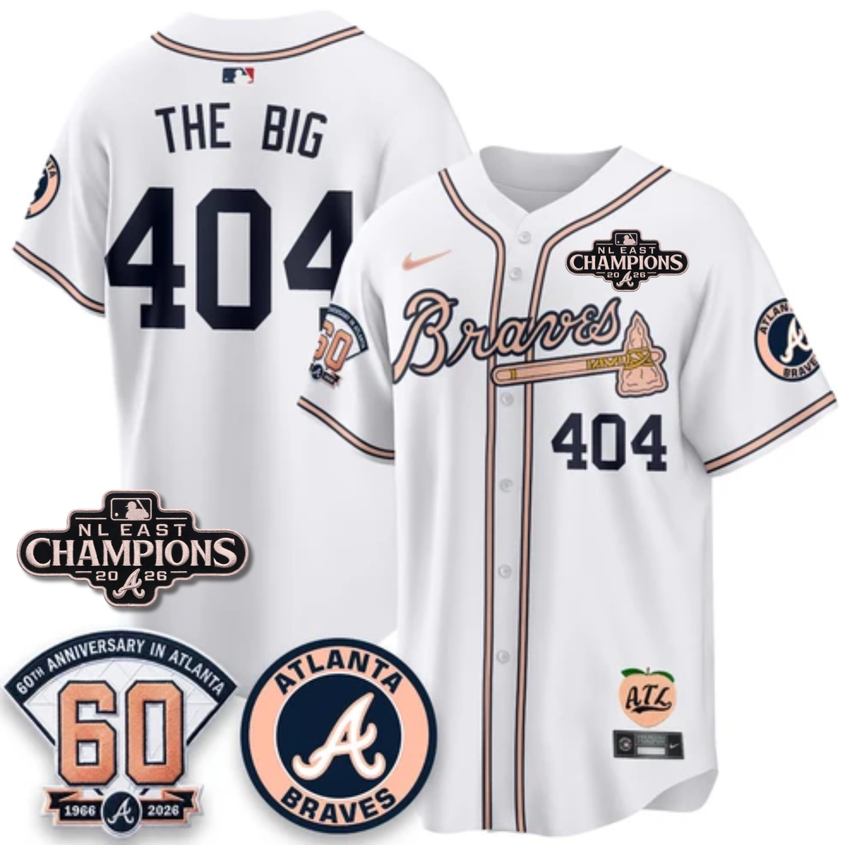 ATL 2026 NL East Champs Peach Edition - Stitched