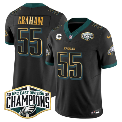 Eagles 2025 NFC East Division Champions Gold Trim Vapor Limited Jersey - All Stitched