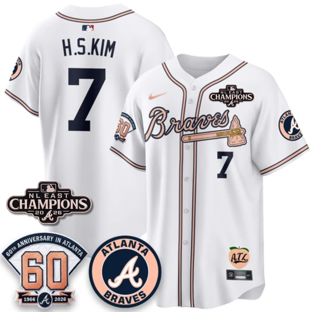 ATL 2026 NL East Champs Peach Edition - Stitched