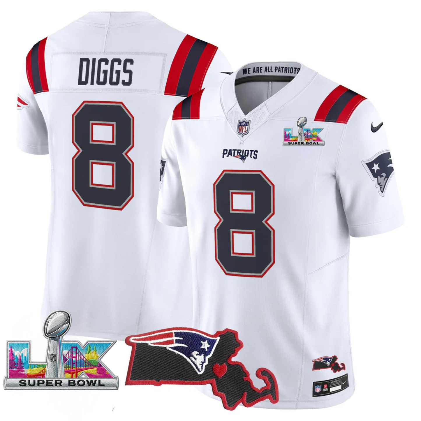 Women's NE SB LX Game Patch Vapor Limited Jersey - All Stitched