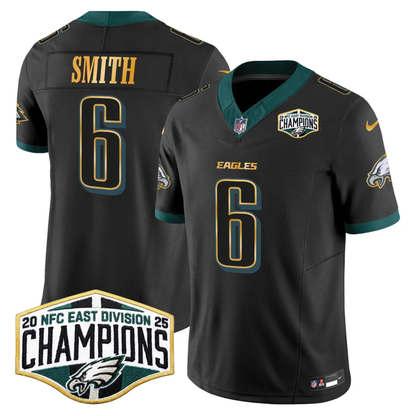 Eagles 2025 NFC East Division Champions Gold Trim Vapor Limited Jersey - All Stitched