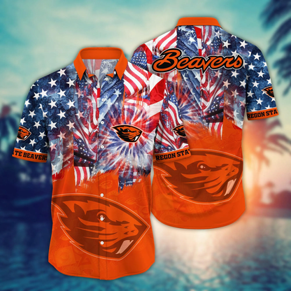 Oregon State Beavers - Hawaii Shirt  For Fans, Summer Football Shirts