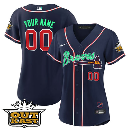 Atlanta Braves Outkast Cool Base Custom Jersey - Galaxy Version - Stitched