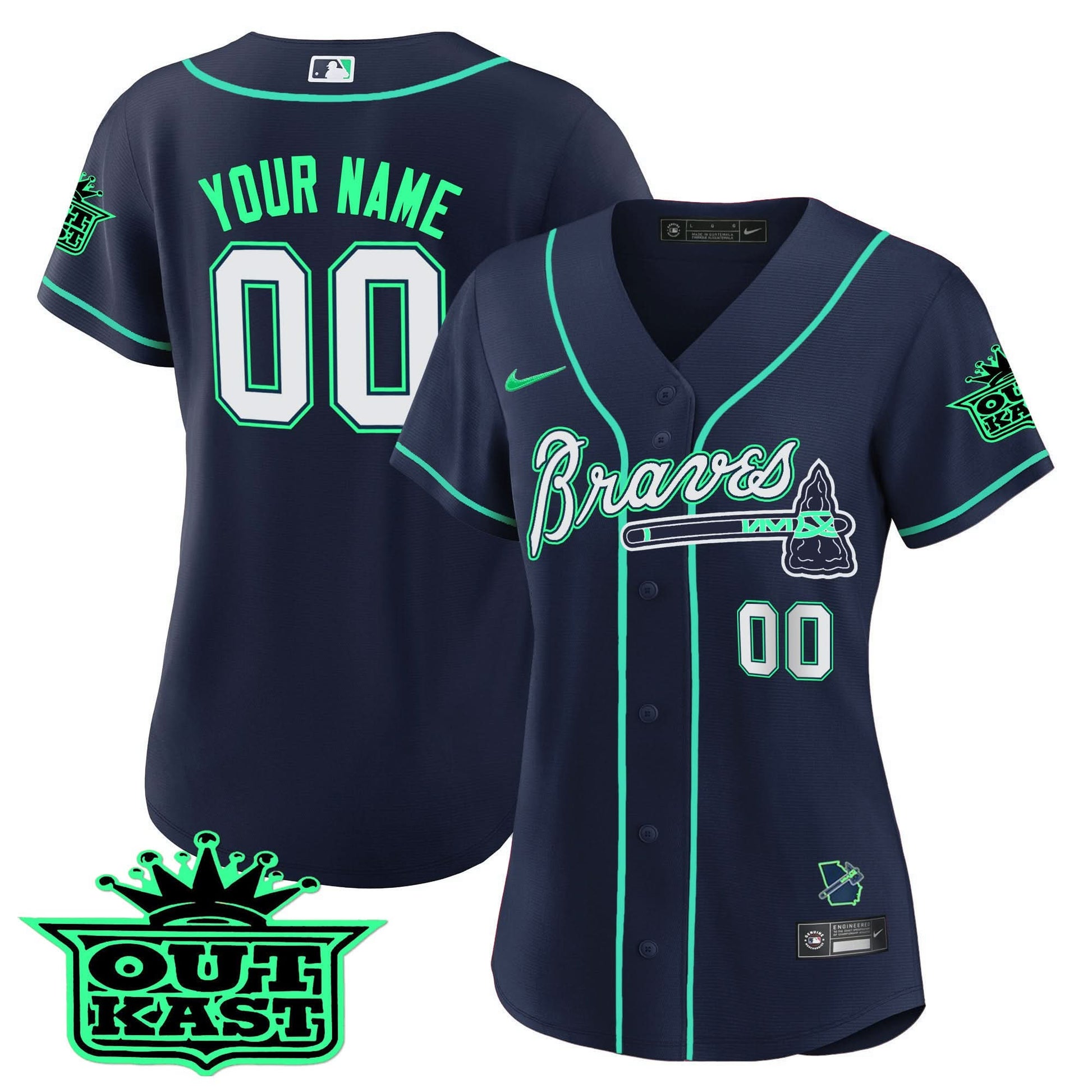 Atlanta Braves Outkast Cool Base Custom Jersey - Galaxy Version - Stitched