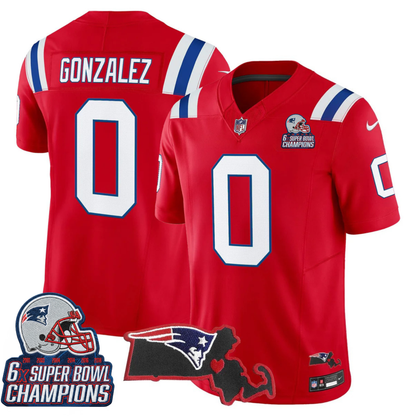 NE 6-Time Champions & Massachusetts Patch Vapor Limited Jersey V3- All Stitched