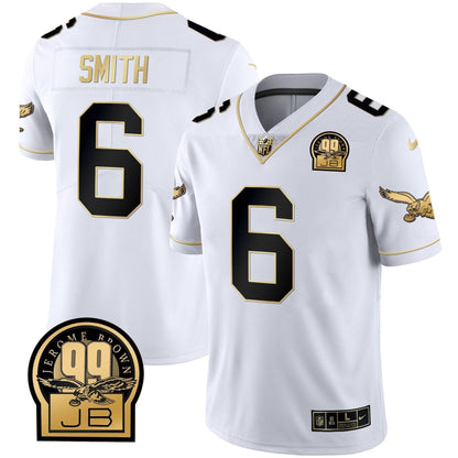 Eagles Jerome Brown Retired Patch Gold & Kelly Jersey - All Stitched