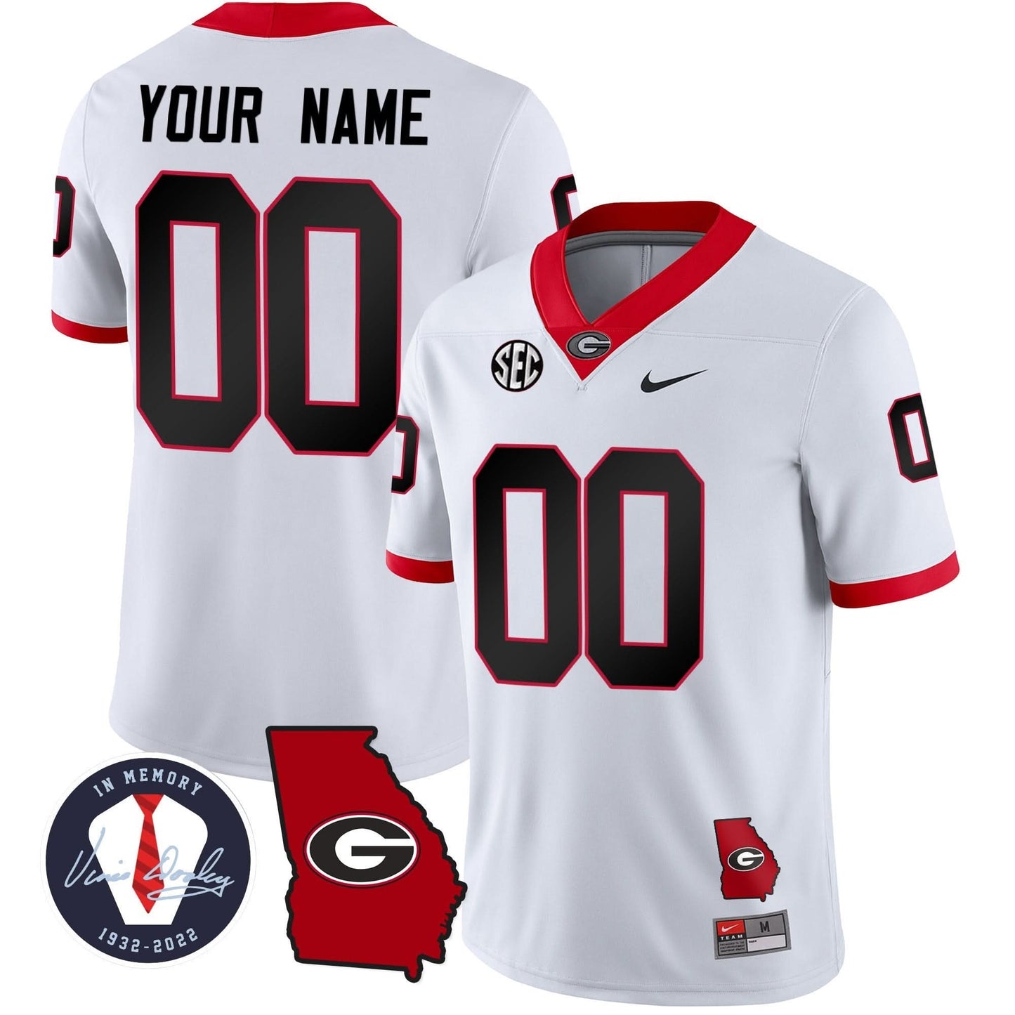 Georgia Bulldogs 2023 Vapor Custom Jersey - Georgia Map - All Stitched