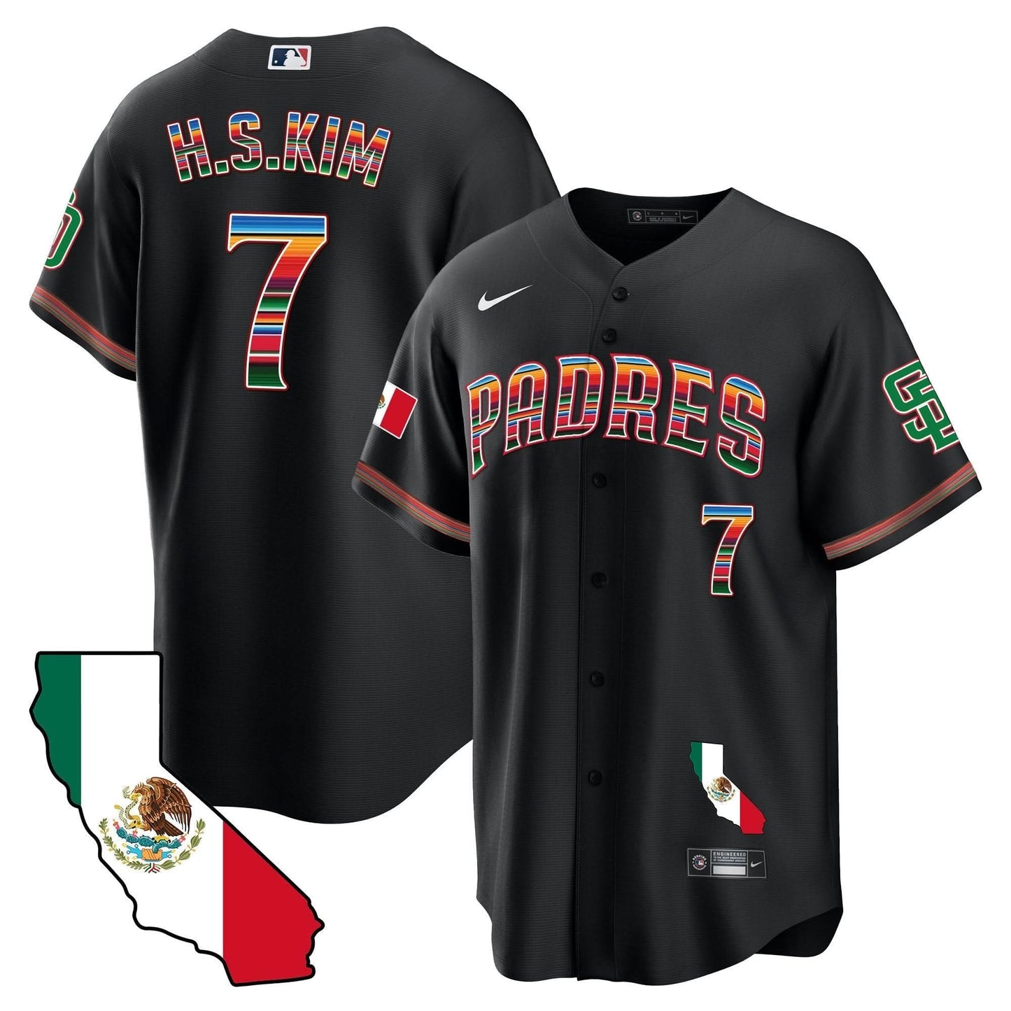 Padres California Map Cool Base Jersey - All Stitched