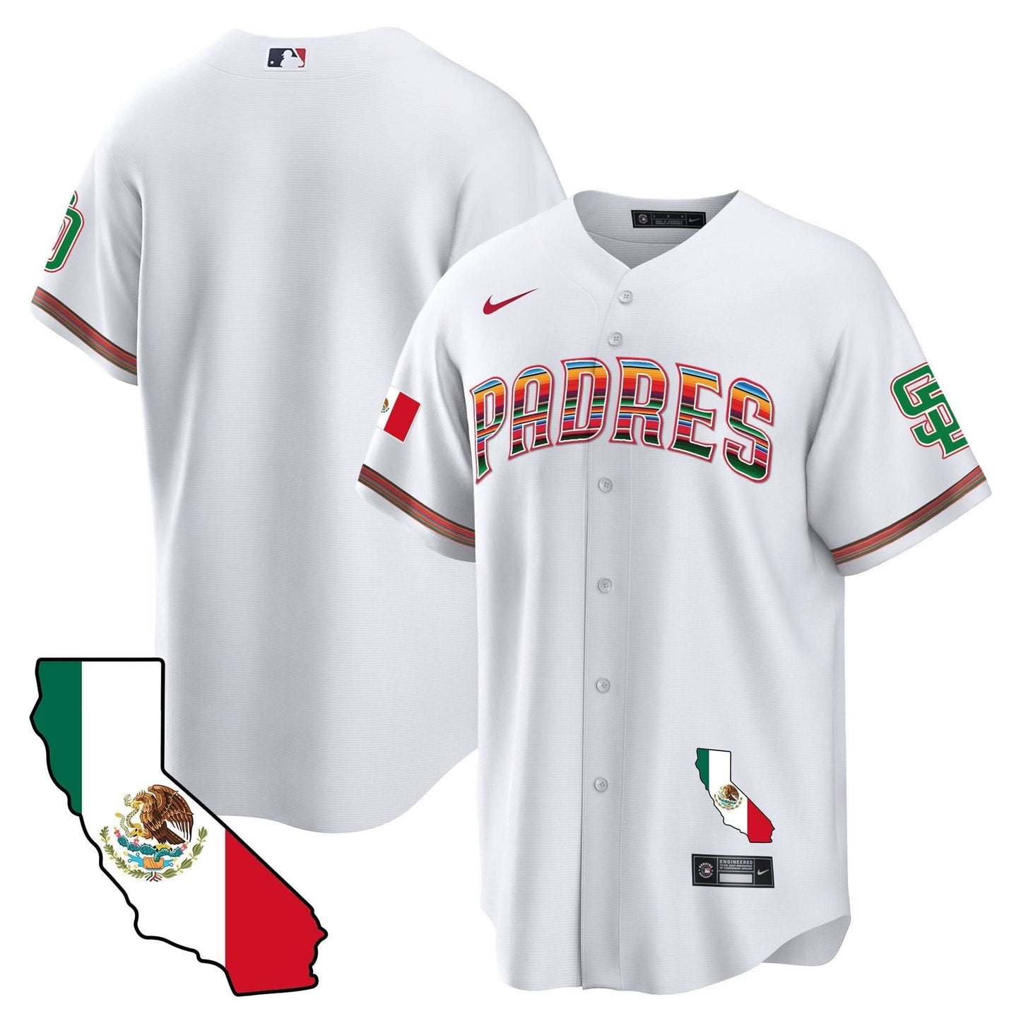 Padres California Map Cool Base Jersey - All Stitched