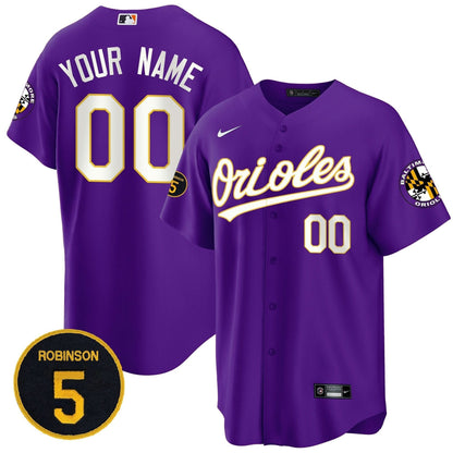 Baltimore Orioles Robinson Patch Cool Base Custom Jersey – All Stitched
