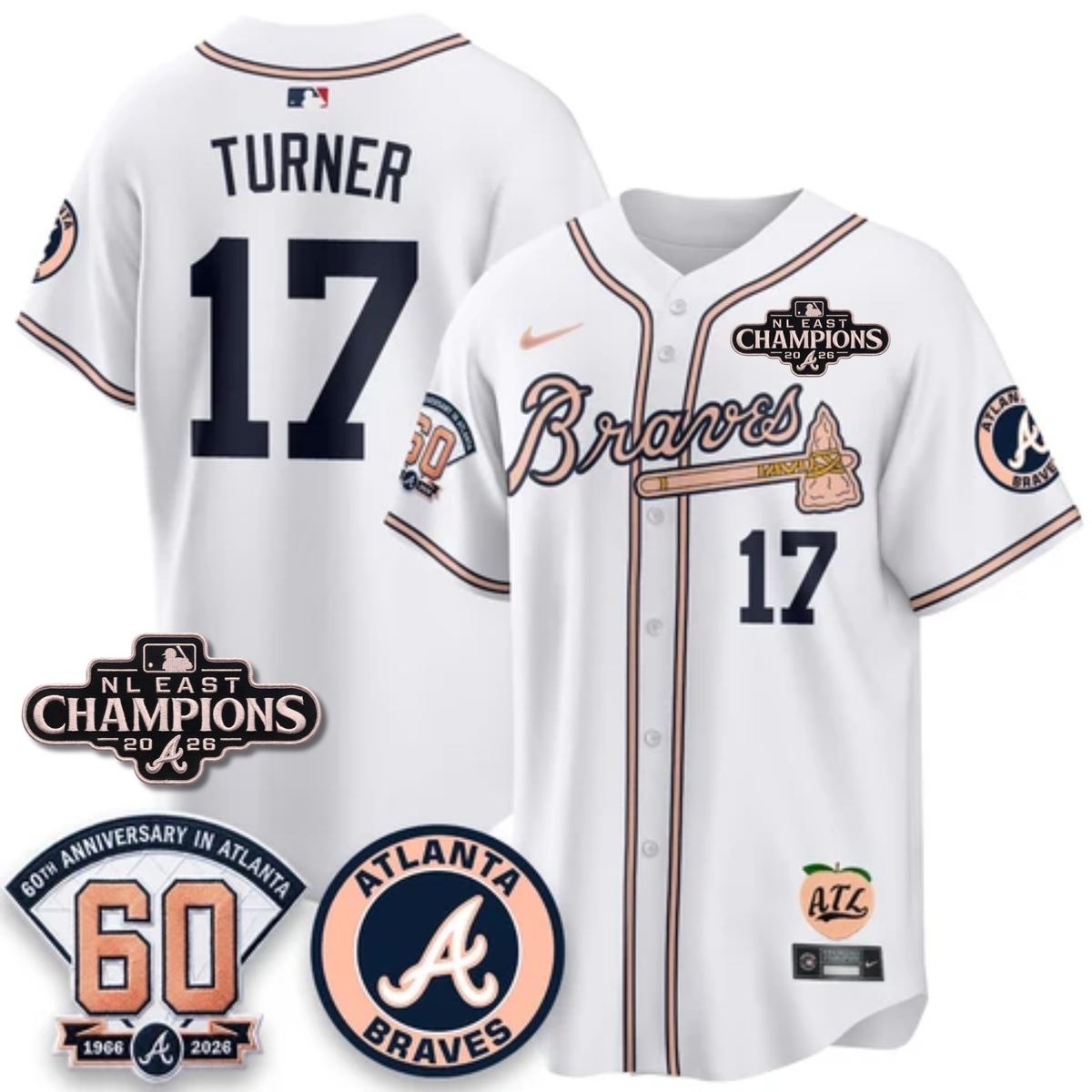 ATL 2026 NL East Champs Peach Edition - Stitched