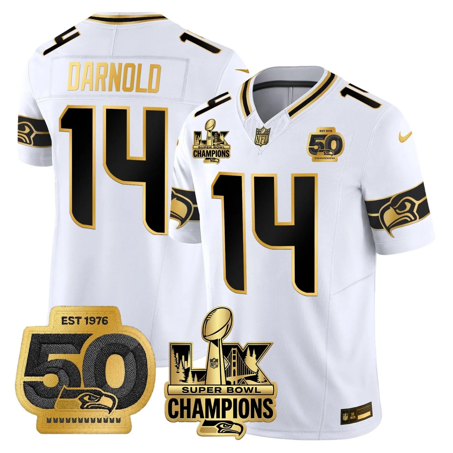 SEA S.Bowl LX Champions Patch Vapor Limited Jersey - All Stitched
