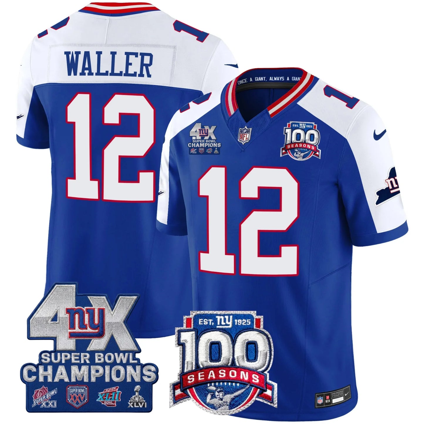 NYG 4X Champions & 100th Season Patch Limited Edition - Stitched (2)