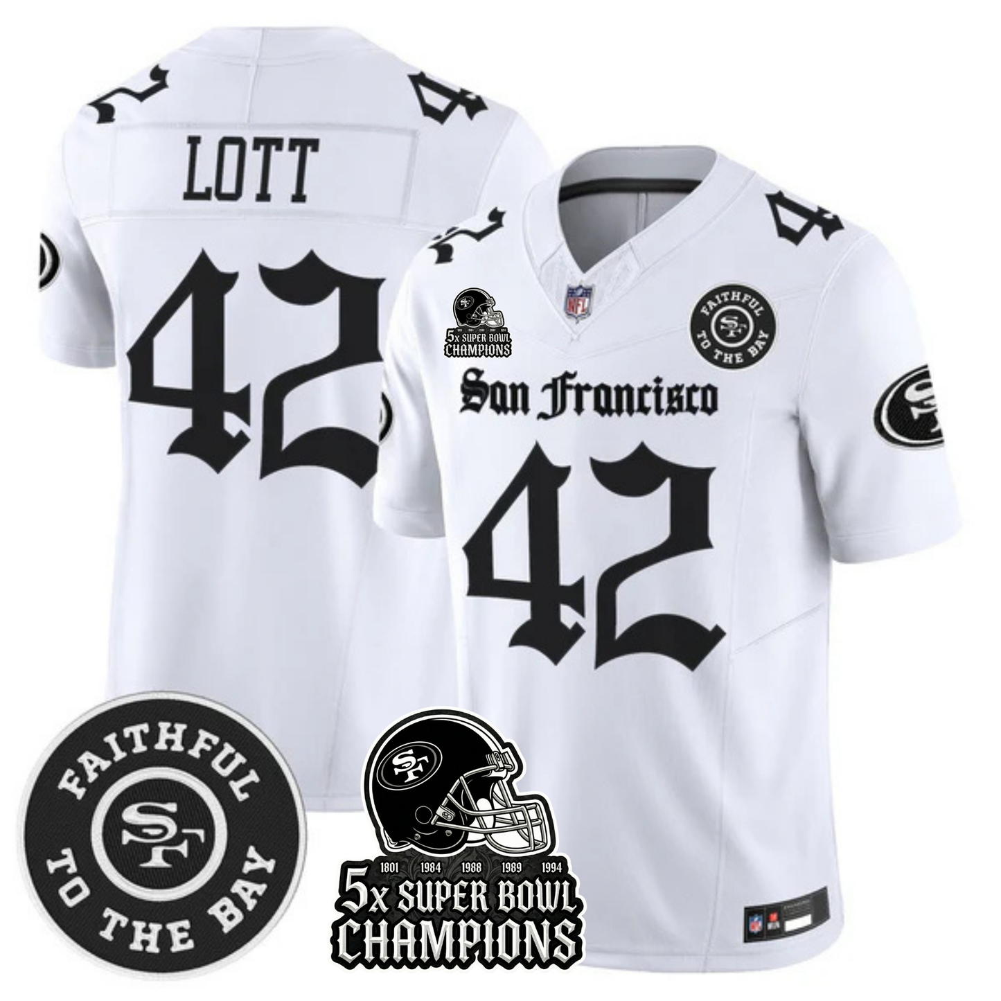 SF 5-Time Champions 'Gothic Edition' Vapor Limited Jersey - All Stitched