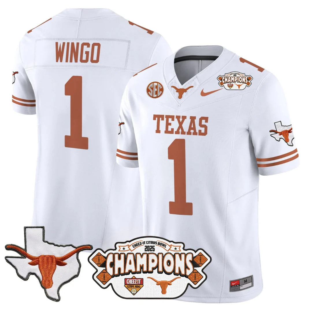 TEX 2025 State Map & Citrus Bowl Champions Patch Vapor Limited Jersey V1 - All Stitched