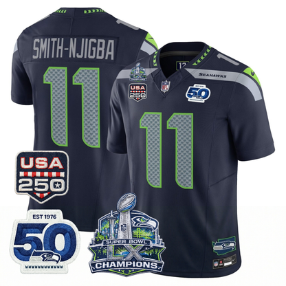 SEA S.Bowl LX Champions Patch Vapor Limited Jersey - All Stitched