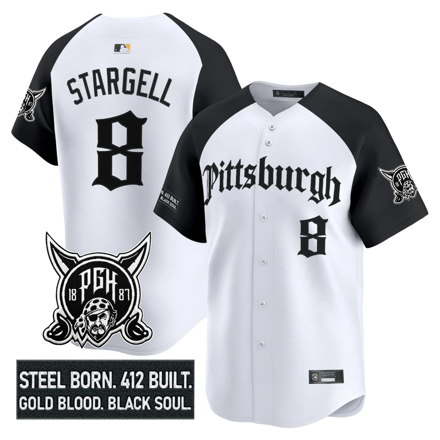 PIT 'Gothic Steel City Edition' Vapor Premier Limited Jersey - All Stitched