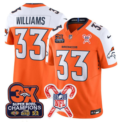 DEN 3-Time Champions & Christmas Patch Vapor Limited Jersey - All Stitched