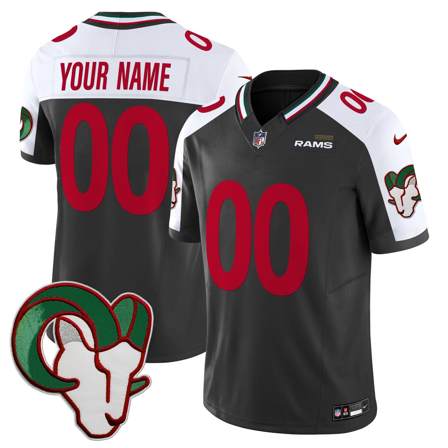 Los Angeles Rams Mexico Vapor Limited Custom Jersey - All Stitched