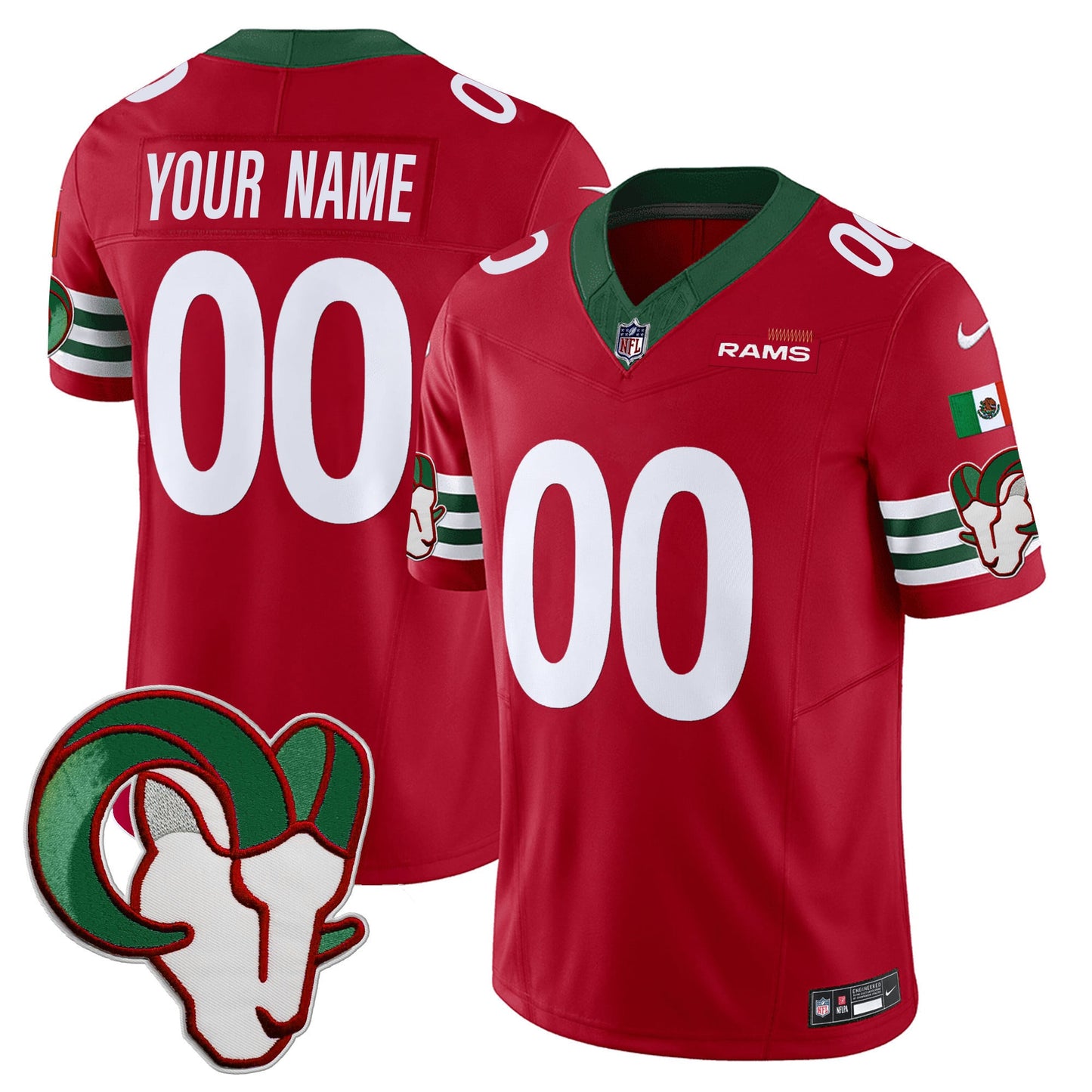 Los Angeles Rams Mexico Vapor Limited Custom Jersey - All Stitched