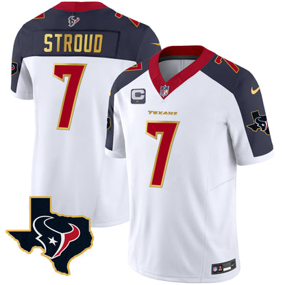 Men's Houston Texans Gold Trim Vapor Jersey - All Stitched