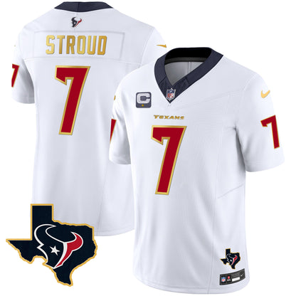 Men's Houston Texans Gold Trim Vapor Jersey - All Stitched