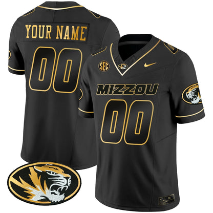 Missouri Tigers Gold Vapor Custom Jersey - All Stitched