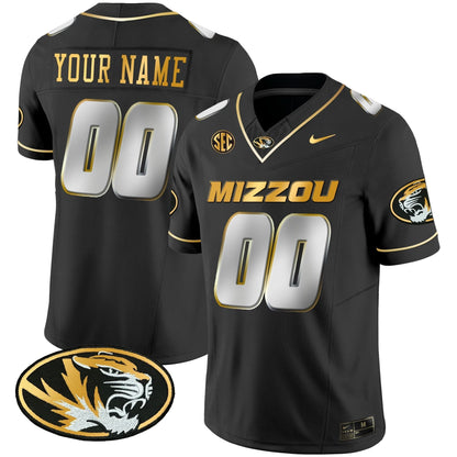 Missouri Tigers Gold Vapor Custom Jersey - All Stitched